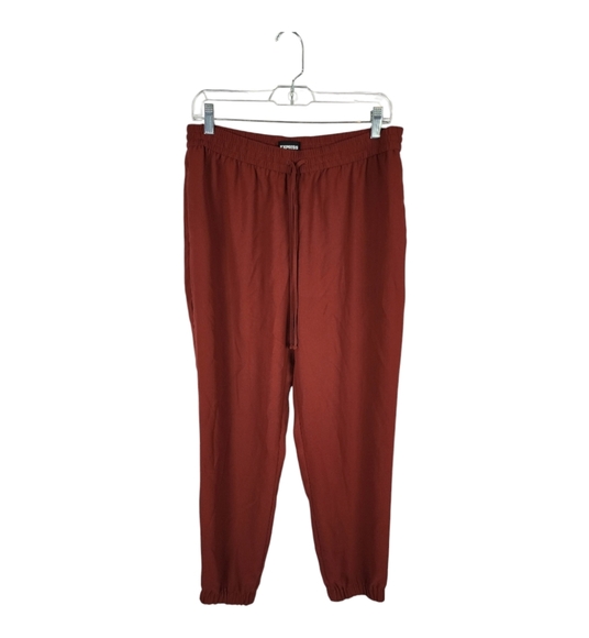 Express ankle-length casual mid-rise pants in a rich rust color Size Medium - Picture 1 of 6